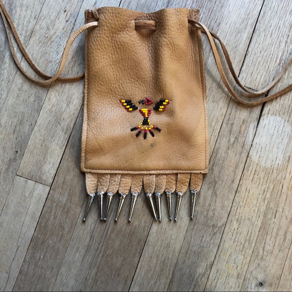 Vintage Hand Crafted Mini Leather Pouch